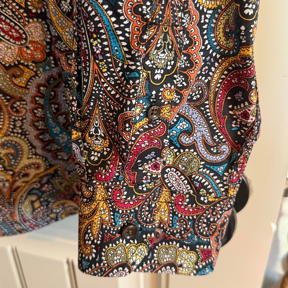 Tassel Elba 100% Cotton Paisley Long Sleeve Shirt in Excellent Condition. Nice! - Picture 3 of 7